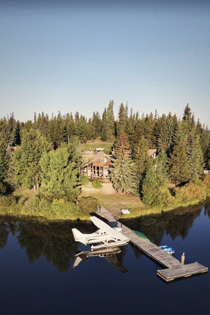 Looking down on the lodge at Eagle's Nest Resort, Anahim Lake.
