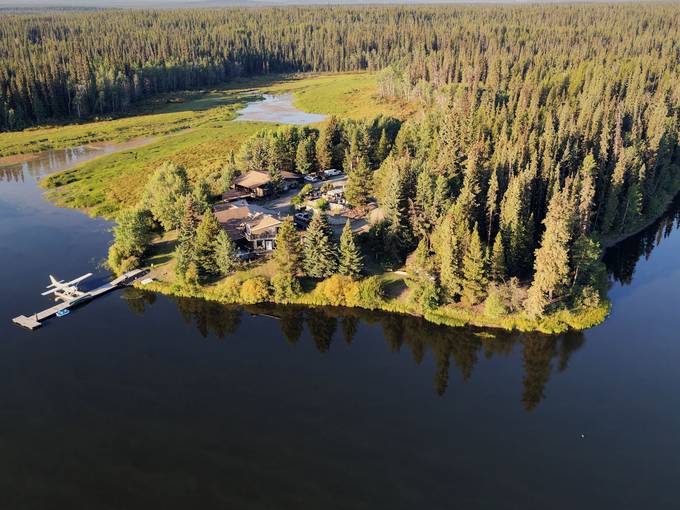The property from above at Eagle's Nest Resort, Anahim Lake.