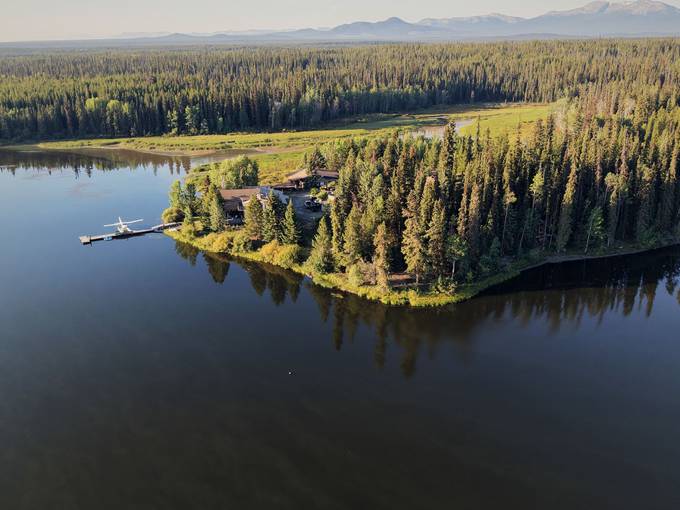 Anahim Lake from the air at Eagle's Nest Resort, Anahim Lake.