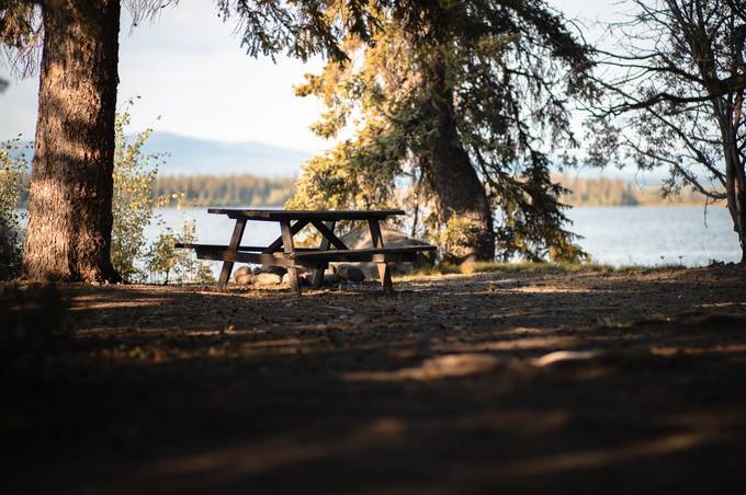 Down by the water at Eagle's Nest Resort, Anahim Lake.