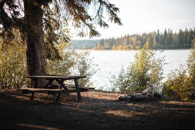 The campsite at Eagle's Nest Resort, Anahim Lake.